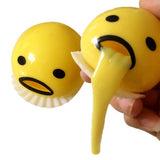 SQUISHY PUKING EGG YOLK STRESS BALL WITH YELLOW GOOP